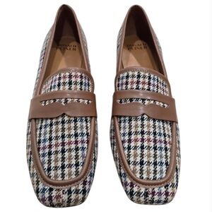 NWOB Donald J. Pliner Tabreaht Brown and Multicolor Plaid Loafers